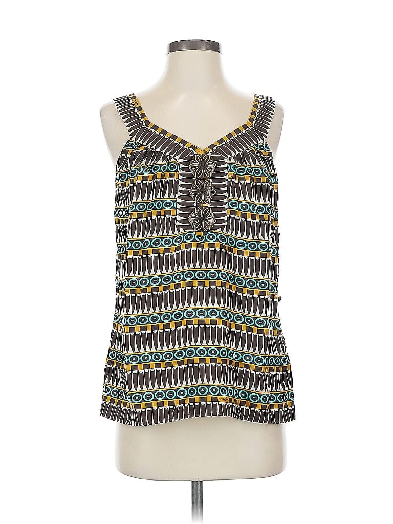 Pre-owned An Original Milly Of New York Sleeveless Silk Top Yellow Halter Neckline Tops