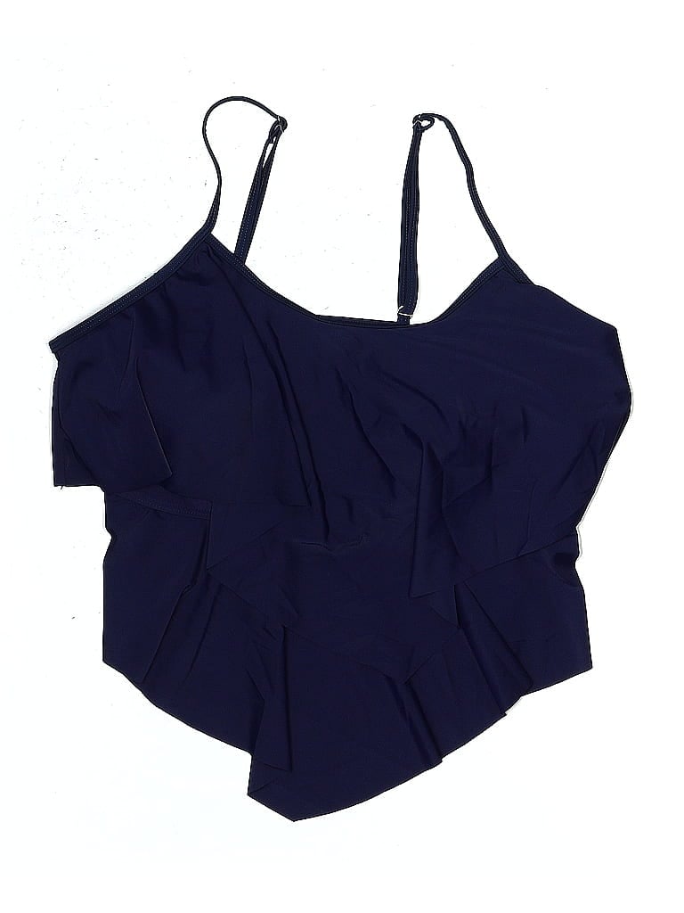 Click to view more detailed imagery on our partner's website Pre-owned Unbranded Swimsuit Top Blue Solid Pattern Swimwear