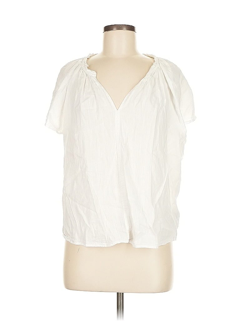 Pre-owned Gap Short Sleeve Blouse In White