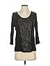 Three Dots Black 3/4 Sleeve Top Size S - photo 1