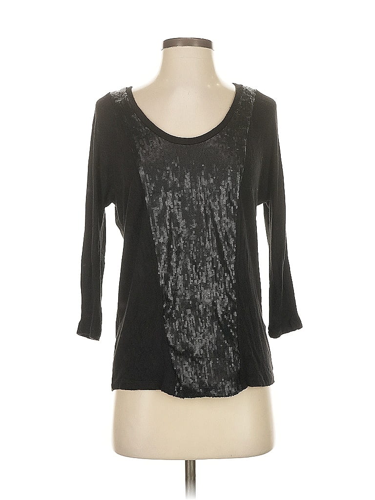 Three Dots Black 3/4 Sleeve Top Size S - photo 1