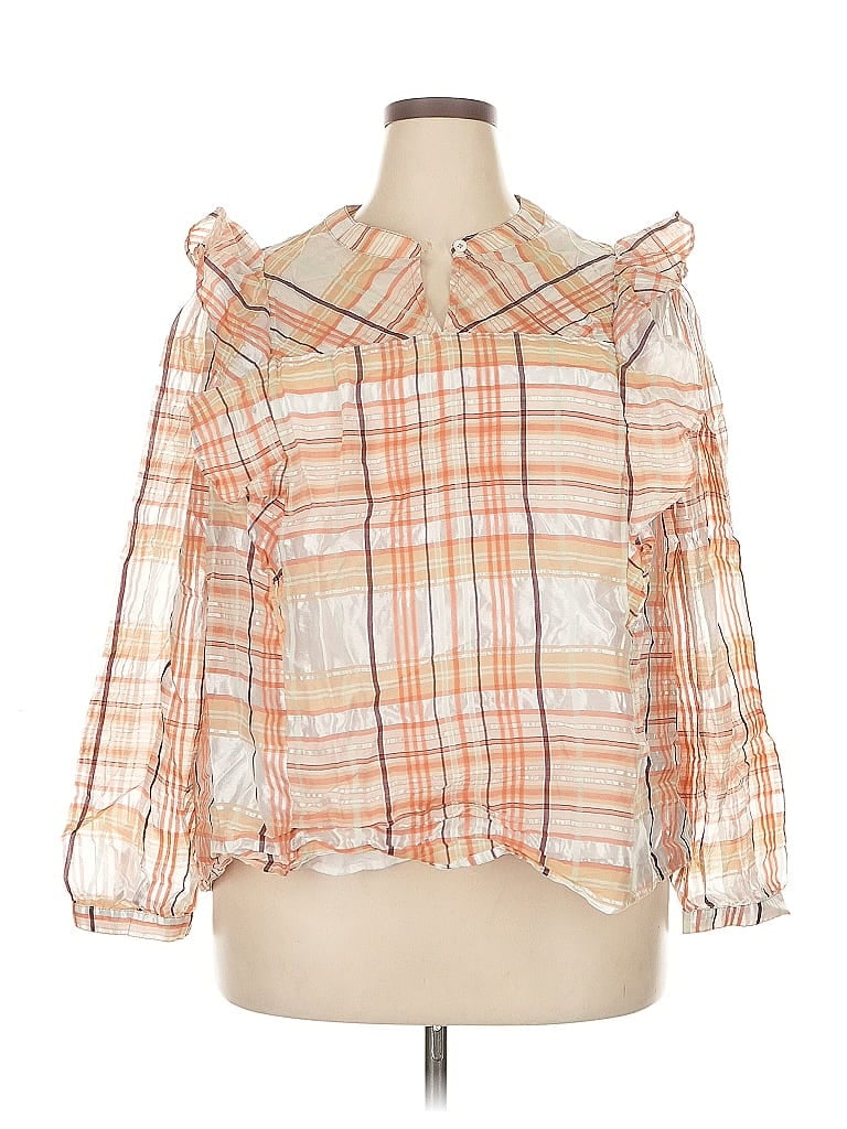 Click to view more detailed imagery on our partner's website Pre-owned Current Air 3/4 Sleeve Blouse In Orange