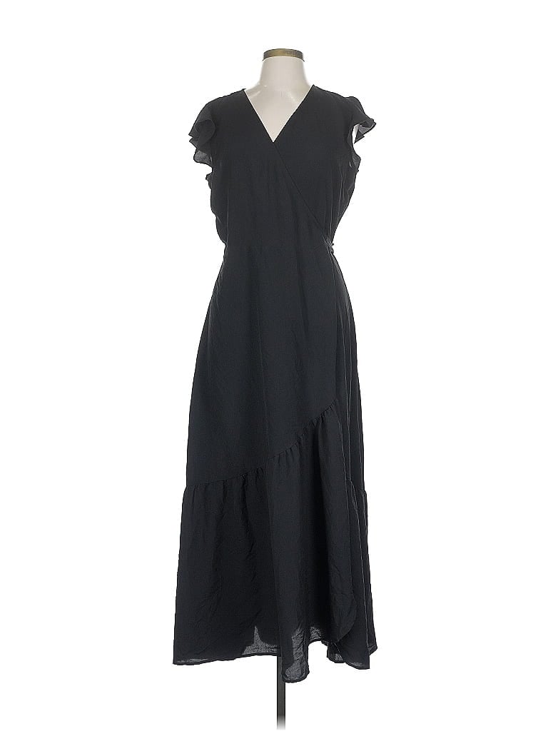 BAR III Pre-owned Sleeveless Top Black Ruffles Neckline Tops