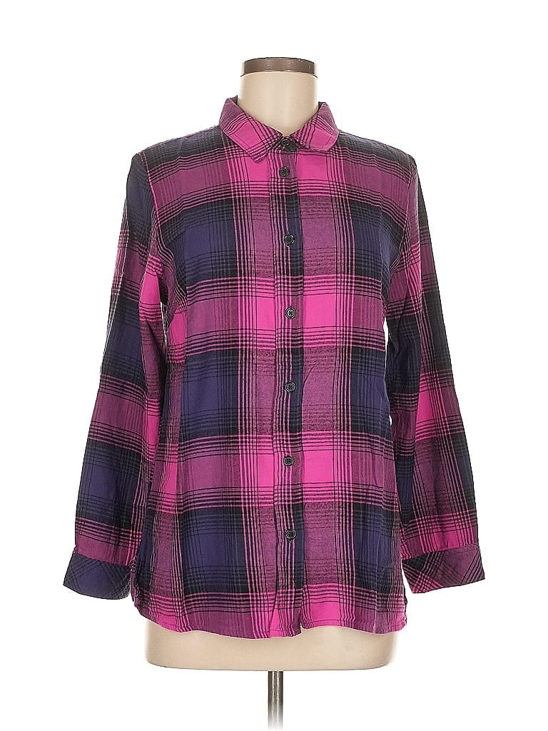 CHRISTOPHER & BANKS Pre-owned Long Sleeve Button Down Shirt In Purple