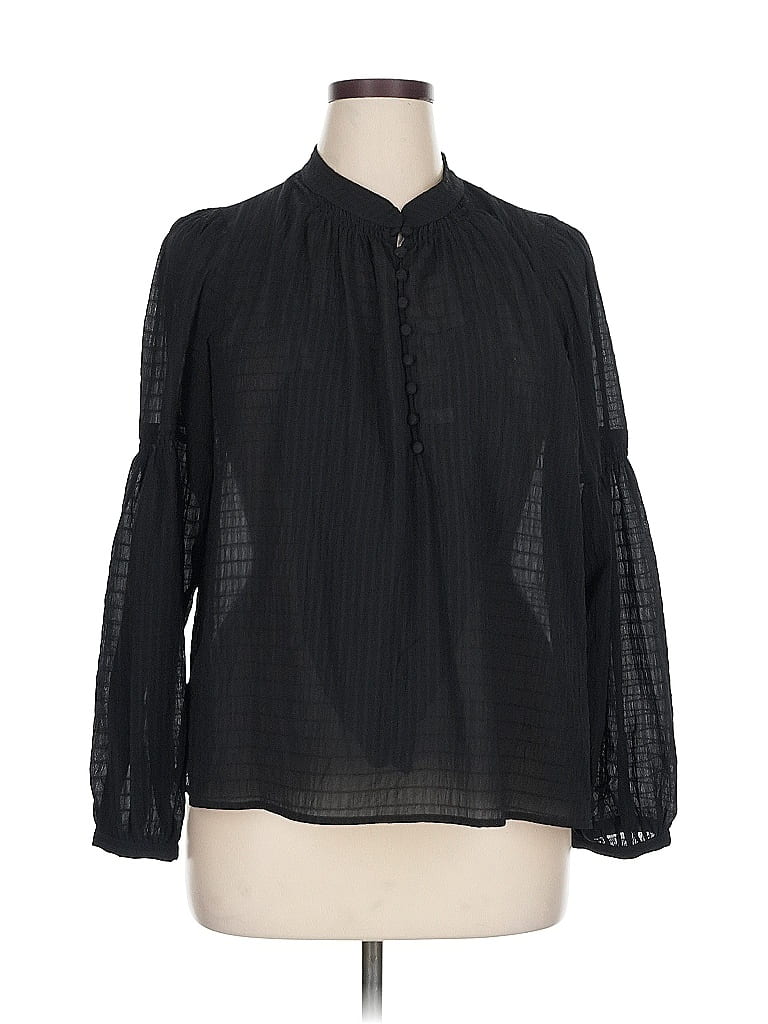 Pre-owned Sam Edelman Long Sleeve Blouse In Black