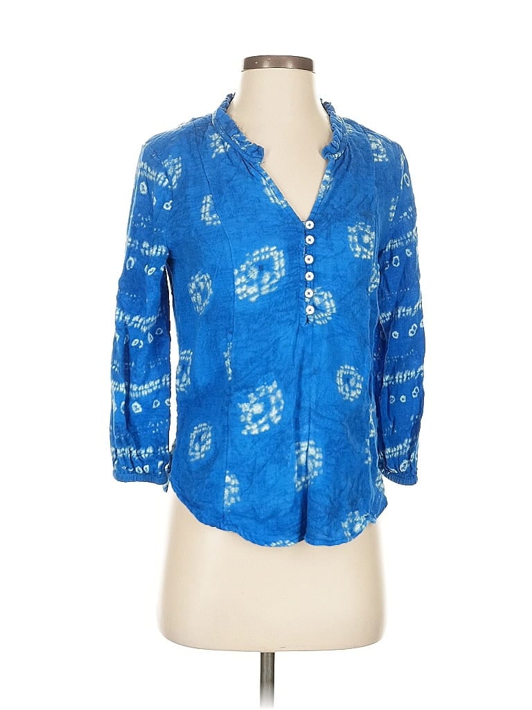 Click to view more detailed imagery on our partner's website Pre-owned Nic + Zoe 3/4 Sleeve Blouse In Blue