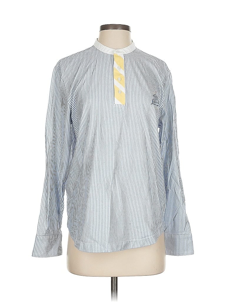 Pre-owned Assorted Brands Long Sleeve Blouse In Blue