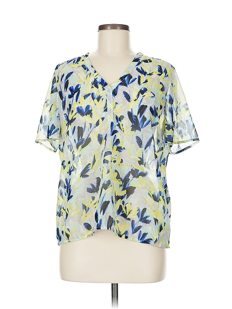 Pre-owned Banana Republic Factory Store Short Sleeve Blouse In Green