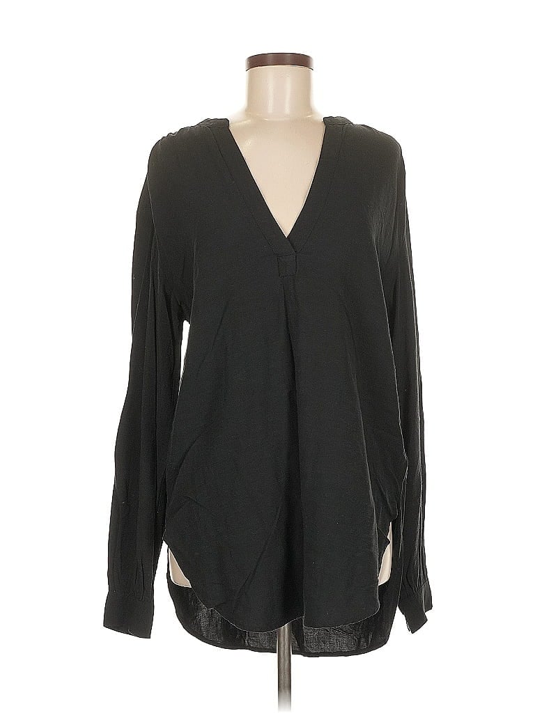 Pre-owned Gap Long Sleeve Blouse In Black