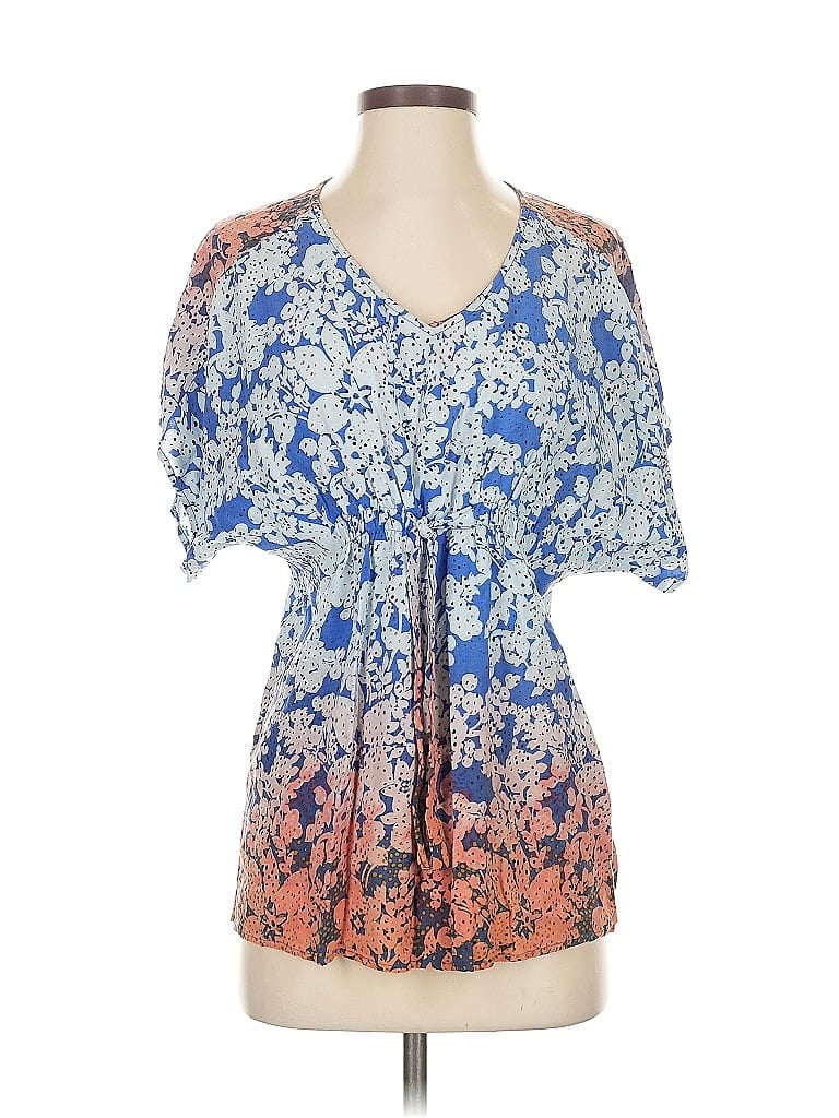 Pre-owned Cabi Short Sleeve Blouse In Blue