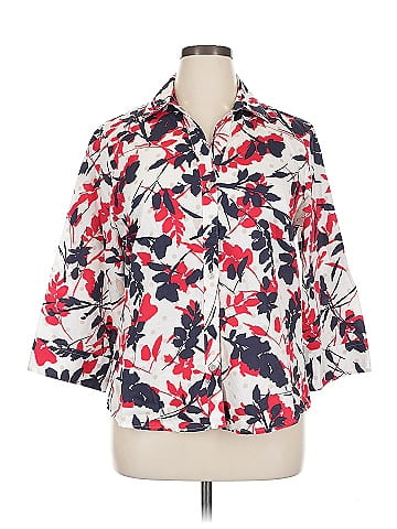 Foxcroft 3/4 Sleeve Button-Down Shirt (view 1)