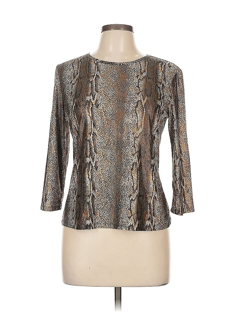 Pre-owned Nygard Collection 3/4 Sleeve Blouse In Silver