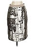 Maison Jules 100% Polyester Metallic Silver Formal Skirt Size 2 - photo 1