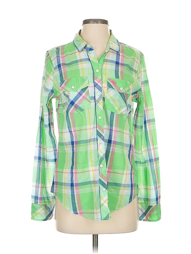 Click to view more detailed imagery on our partner's website Pre-owned Abercrombie & Fitch Long Sleeve Button Down Shirt In Green