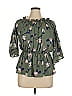 Say What? 100% Polyester Green 3/4 Sleeve Blouse Size XL - photo 1