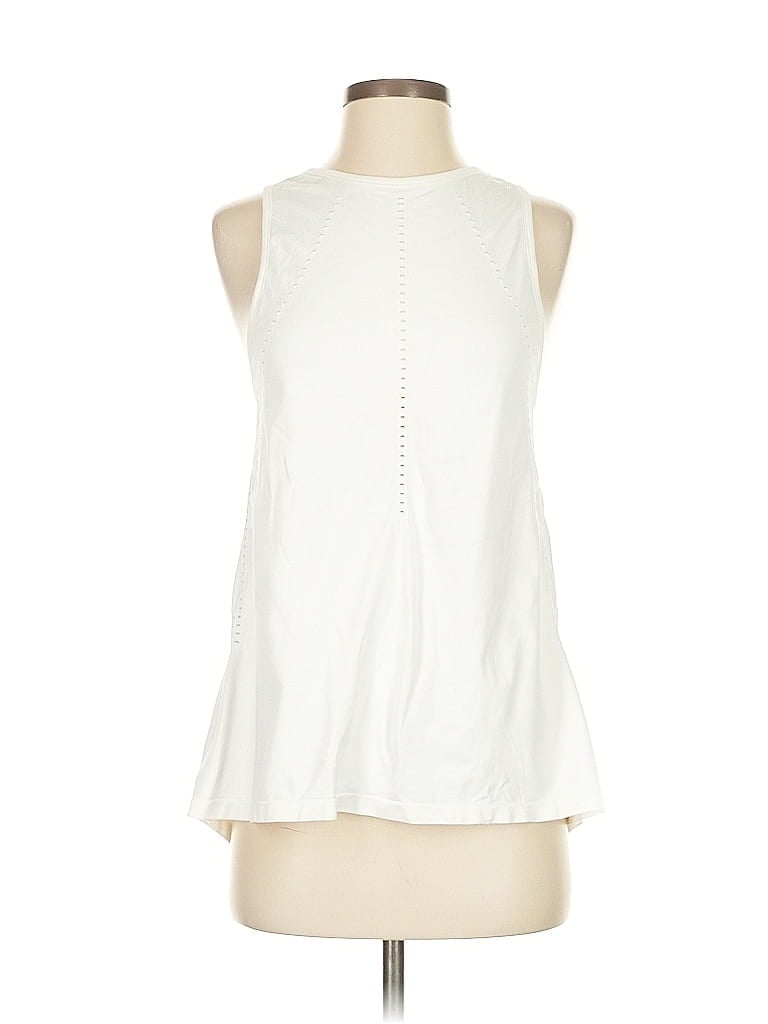 Pre-owned Athleta Sleeveless T-shirt In White