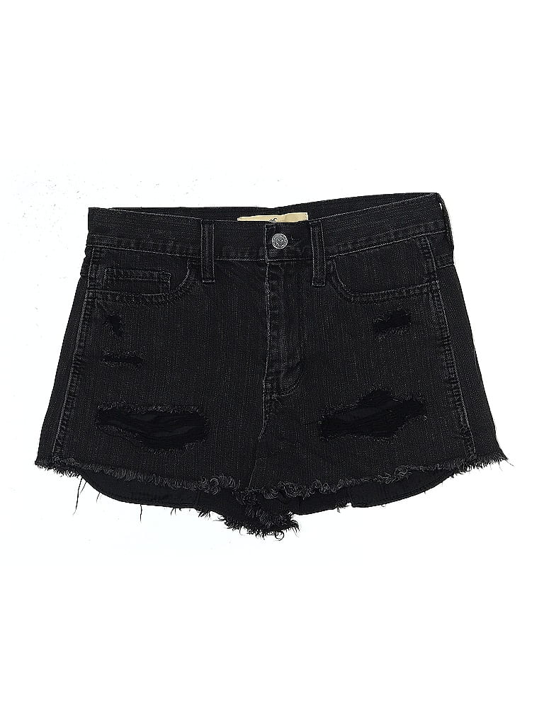 Pre-owned Hollister Denim Shorts In Black