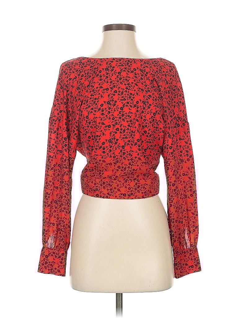 Pre-owned Blue Life Long Sleeve Blouse In Red