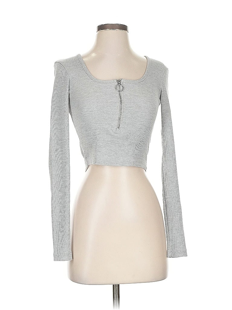 MISSGUIDED Pre-owned Long Sleeve T-shirt In Gray