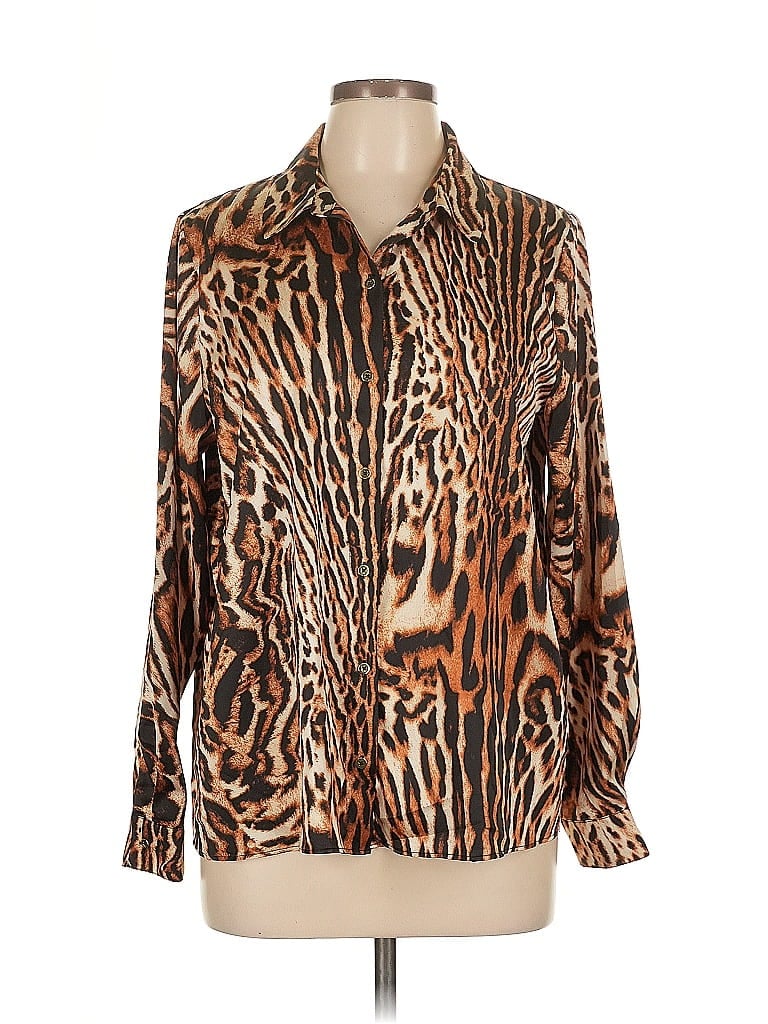 Pre-owned Bold Elements Long Sleeve Blouse In Brown