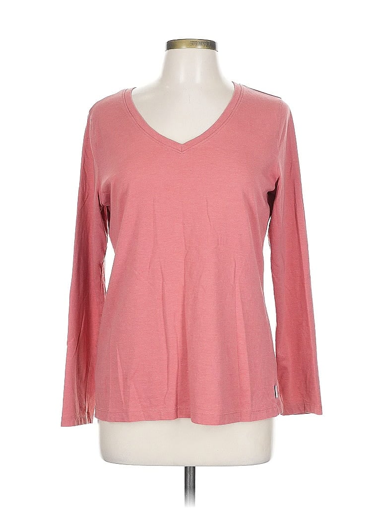 Pre-owned Eddie Bauer 3/4 Sleeve T-shirt In Pink