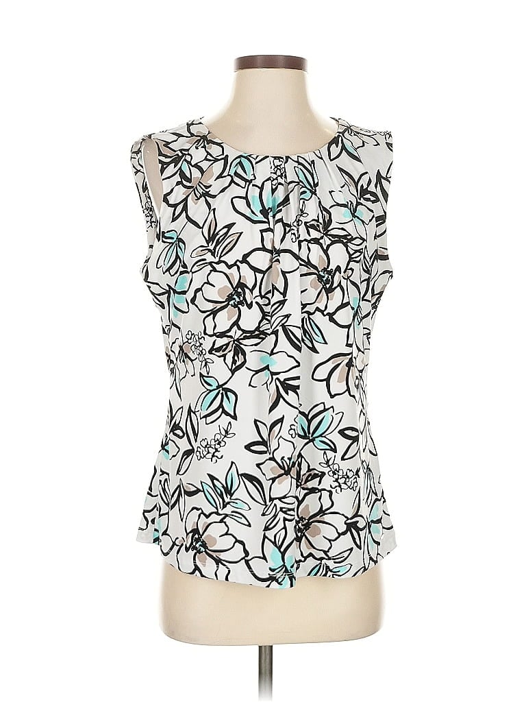 Pre-owned Calvin Klein Sleeveless Blouse In White