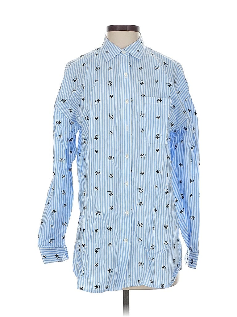 Pre-owned Robert Rodriguez Long Sleeve Button Down Shirt In Blue