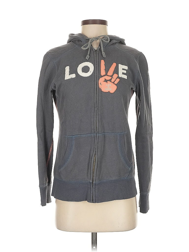 Life Is Good Gray Zip Up Hoodie Size S - photo 1