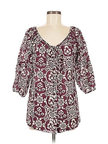 Velvet 3/4 Sleeve Silk Top (view 1)