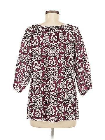 Velvet 3/4 Sleeve Silk Top (view 2)