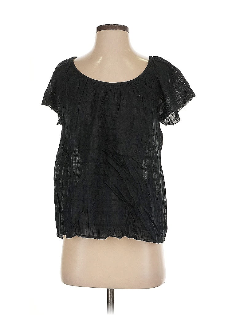 Pre-owned Old Navy Short Sleeve Blouse In Black
