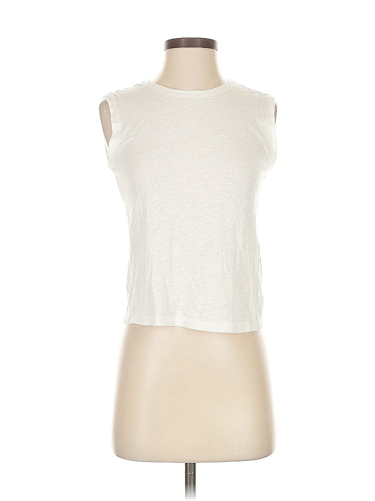 Pre-owned Athleta Sleeveless T-shirt In White