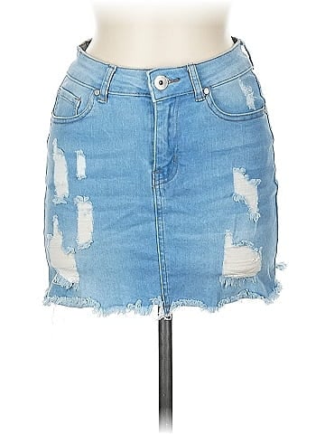 Blue Savvy Denim Skirt (view 1)