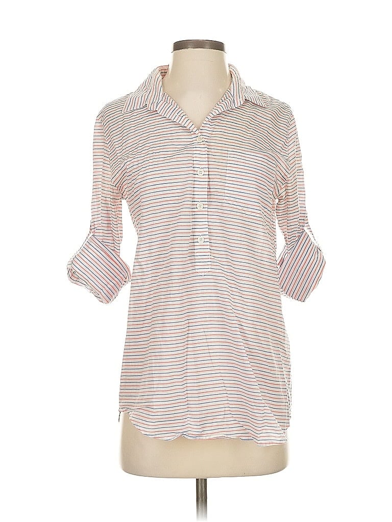 Pre-owned J.crew Factory Store Long Sleeve Polo Shirt In Pink