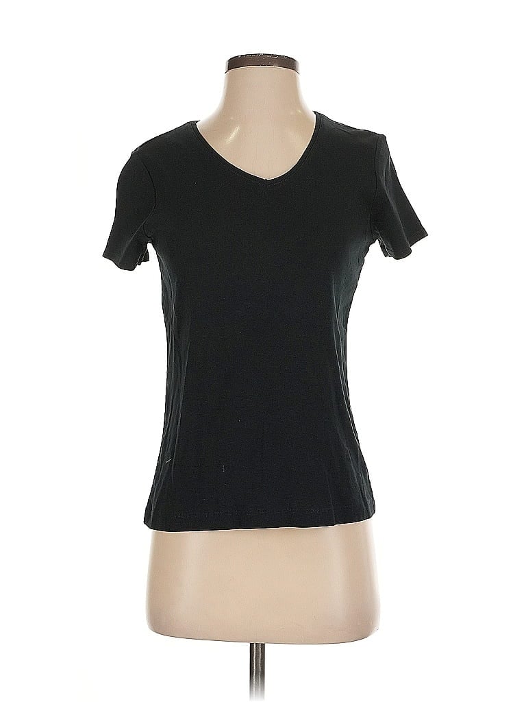 Pre-owned Chico's Short Sleeve T-shirt In Black