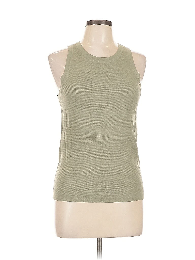 Pre-owned All:row Sleeveless Top Green Halter Neckline Tops