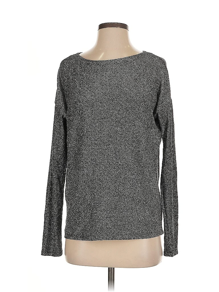 PAIGE Pre-owned Long Sleeve Top Gray Boatneck Tops
