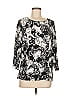 JM Collection Paisley Black 3/4 Sleeve Blouse Size M - photo 1