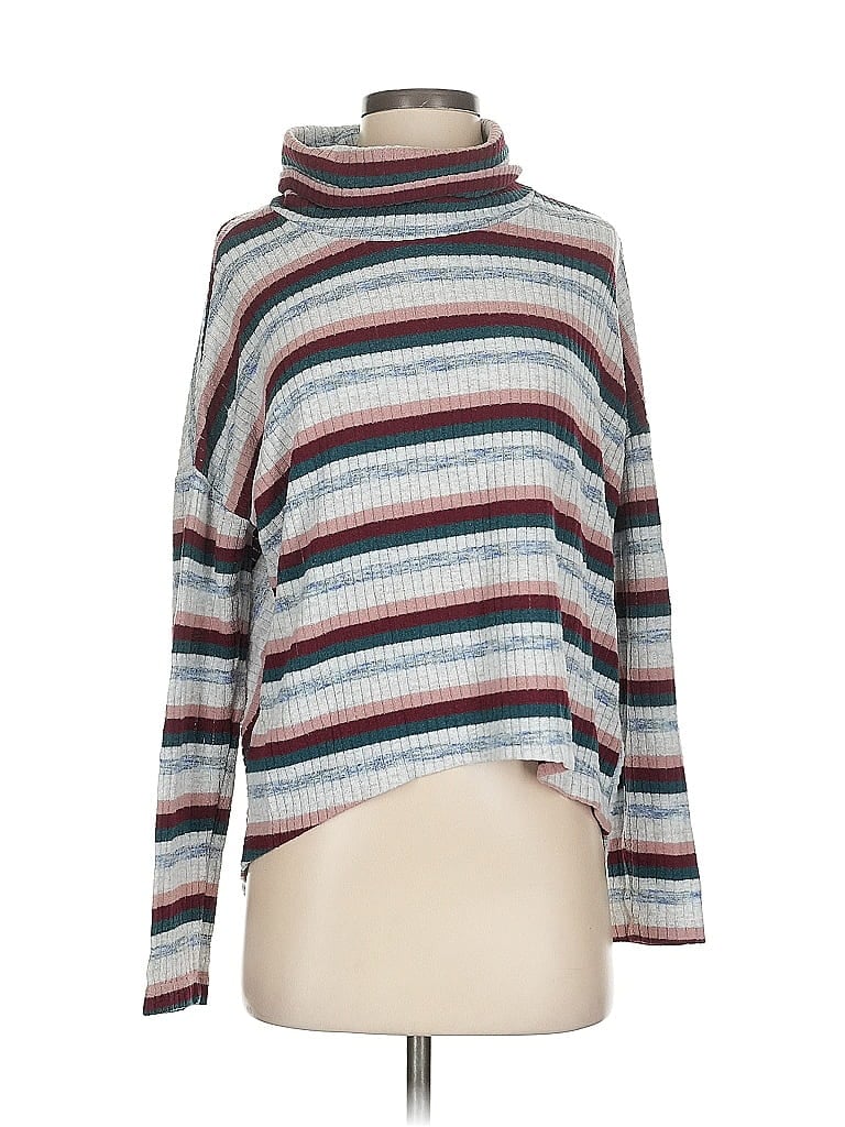 Pre-owned Saturday Sunday Long Sleeve Top Gray Turtleneck Tops