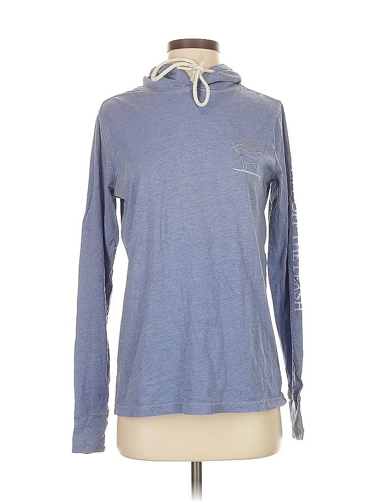 Pre-owned The Black Dog Long Sleeve Top Blue Cowl Neck Tops