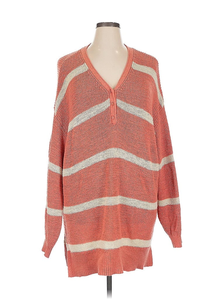Pre-owned Terra & Sky Pullover Sweater In Orange