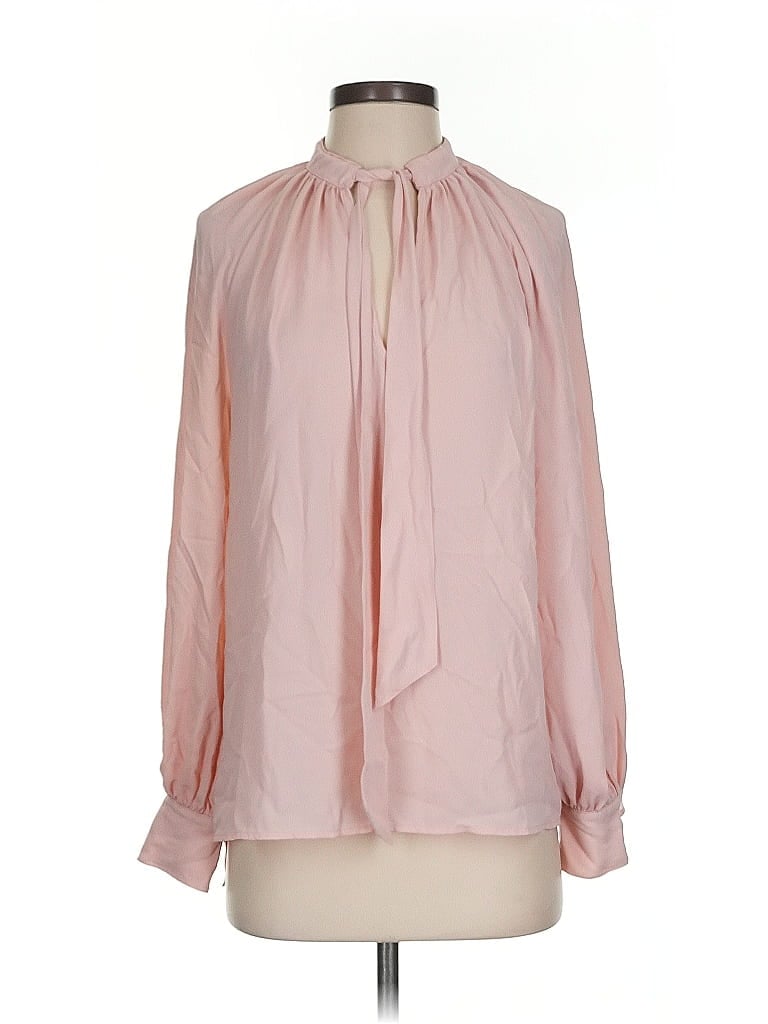 Pre-owned Halogen Long Sleeve Blouse In Pink