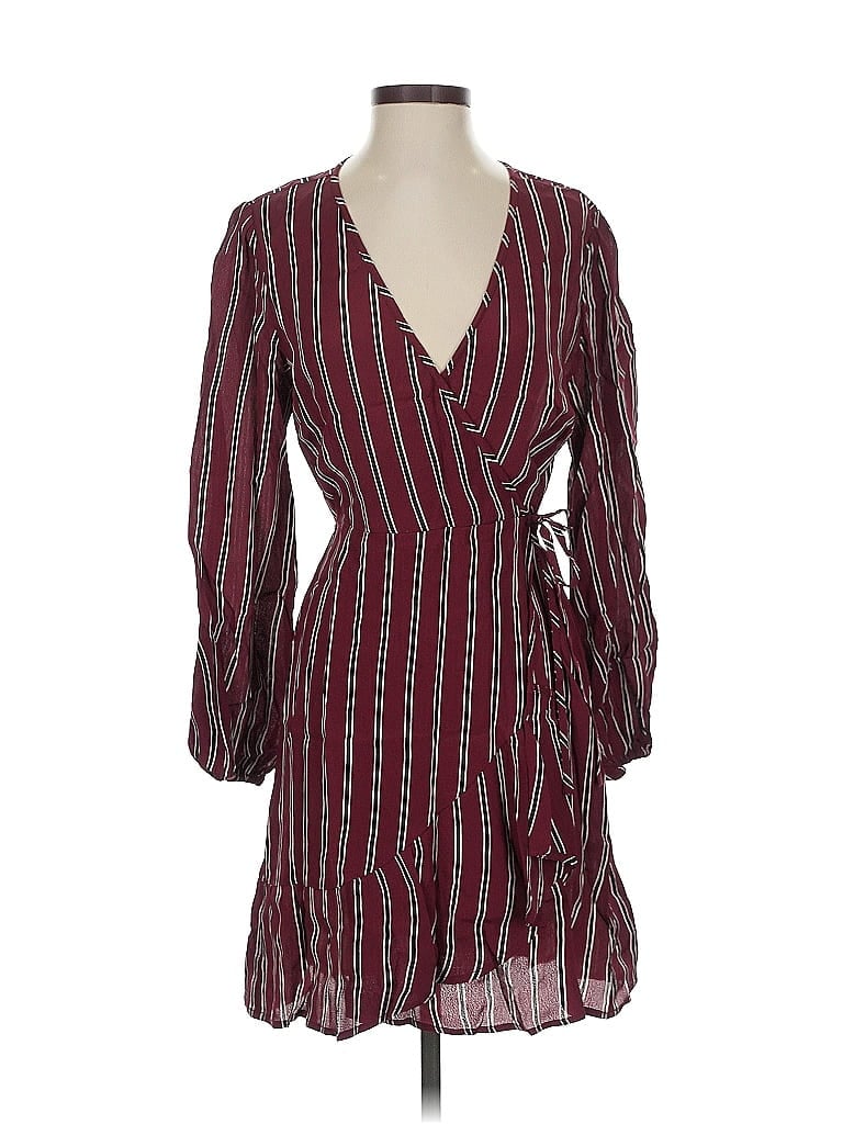 Pre-owned Band Of Gypsies Casual Dress In Burgundy