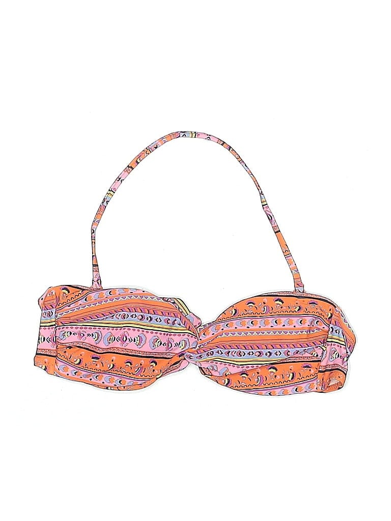Pre-owned Aerie Swimsuit Top Orange Paisley Pattern Swimwear