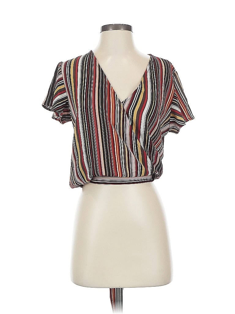 Click to view more detailed imagery on our partner's website Pre-owned Veronica M Short Sleeve Blouse In Brown