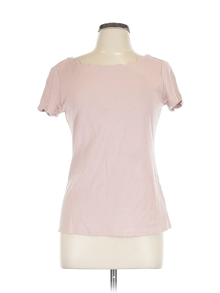 Pre-owned T Tahari Short Sleeve Top Pink Sweetheart Neckline Tops