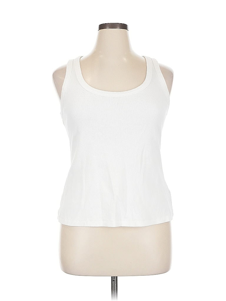 Pre-owned Upwest Tank Top White Halter Neckline Tops
