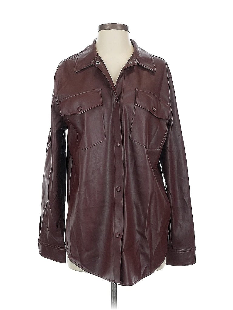 Pre-owned Express Jacket In Burgundy