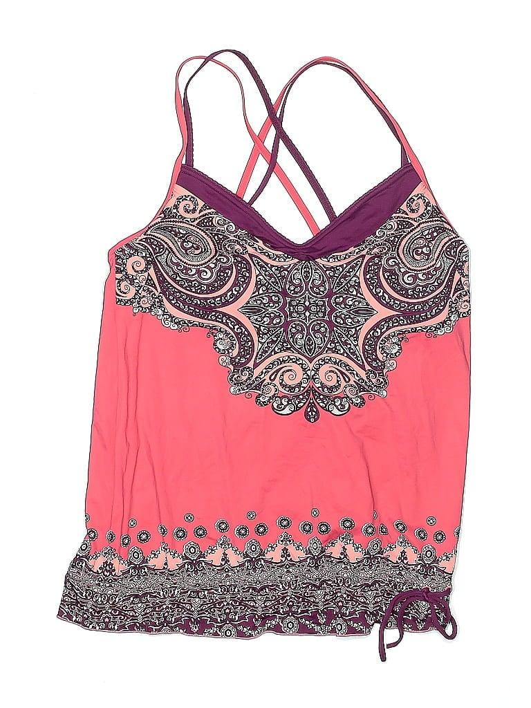 Pre-owned Athleta Swimsuit Top Pink Paisley Pattern Swimwear