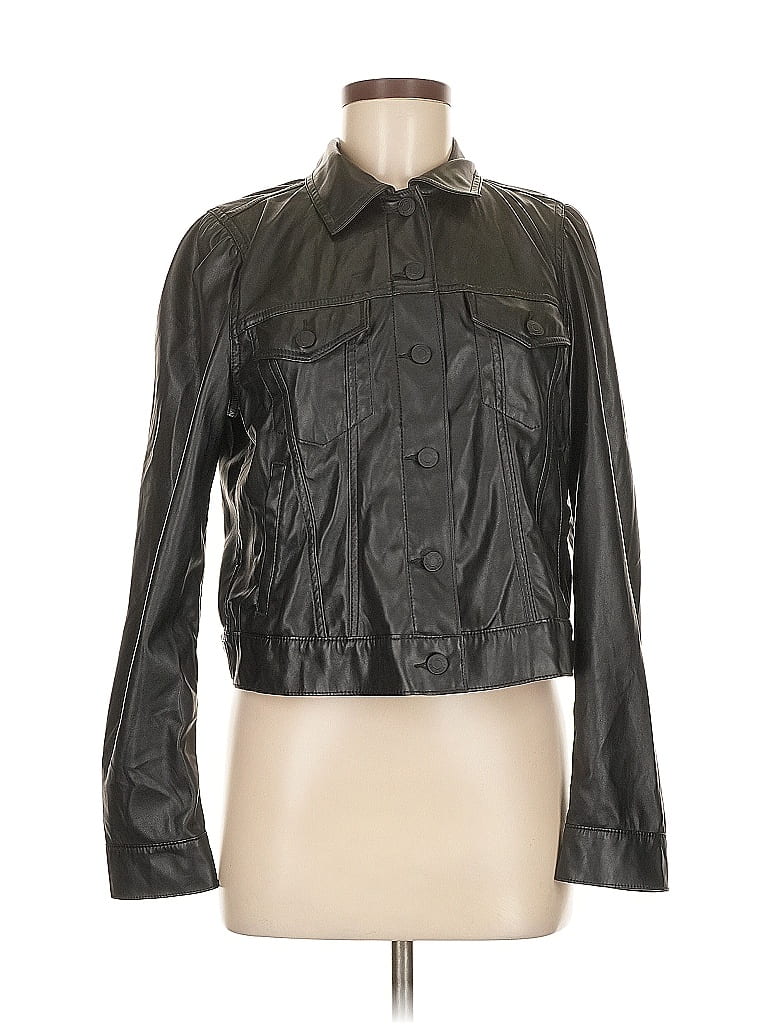 Click to view more detailed imagery on our partner's website Pre-owned Gap Faux Leather Jacket In Black